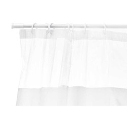 Cortina de Ducha 180 x 180 cm Transparente Blanco Plástico PEVA (12 Unidades)