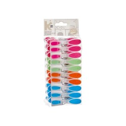 Pinzas para la Ropa Multicolor Silicona Plástico 20 Piezas Set (24 Unidades)