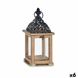 Farol Negro Natural Madera...