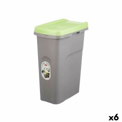 Papelera Stefanplast Verde Gris Plástico 25 L (6 Unidades)