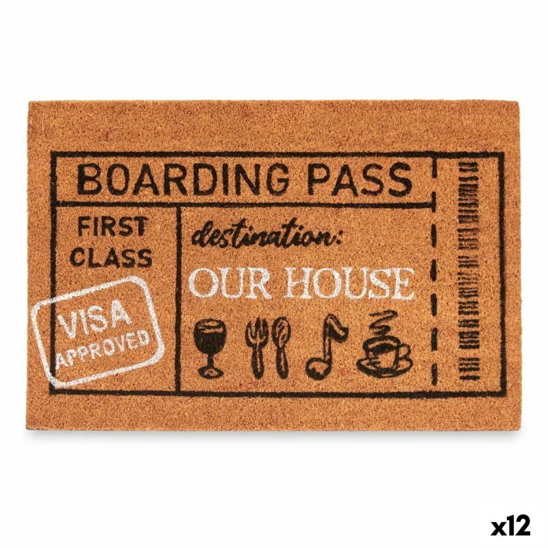 Felpudo Boarding Pass Natural 60 x 1 x 40 cm (12 Unidades)