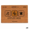 Felpudo Airplane Mode Amarillo Natural 60 x 1 x 40 cm (12 Unidades)