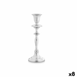 Candelabro Plateado Aluminio 4,5 x 20 x 7,5 cm (8 Unidades)