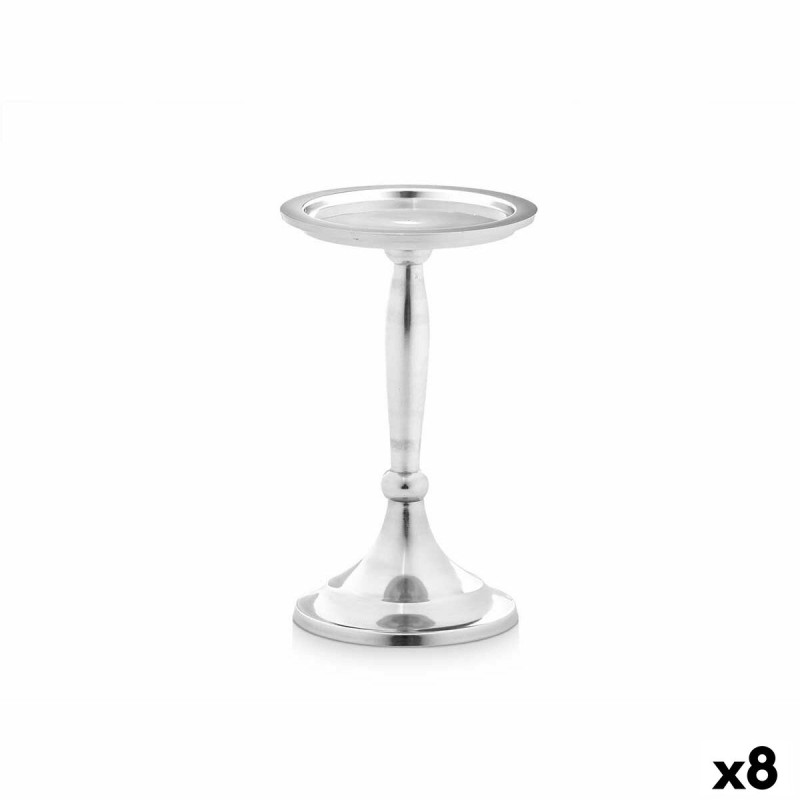 Candelabro Plateado Aluminio 10 x 17 x 8,5 cm (8 Unidades)