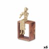 Figura Decorativa Flauta Dulce Marrón Madera Metal 13 x 27 x 13 cm