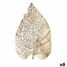 Figura Decorativa Hoja Dorado Metal 40,5 x 4 x 26 cm (6 Unidades)