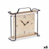 Reloj de Mesa Negro Metal Madera MDF 23 x 21 x 7 cm (6 Unidades)