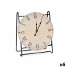 Reloj de Mesa Negro Metal Madera MDF 19 x 21 x 9 cm (6 Unidades)