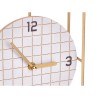 Reloj de Mesa A cuadros Negro Metal Madera MDF 18,5 x 25,5 x 6 cm (6 Unidades)