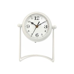 Reloj de Mesa Blanco Metal 15,5 x 20 x 11 cm (4 Unidades)