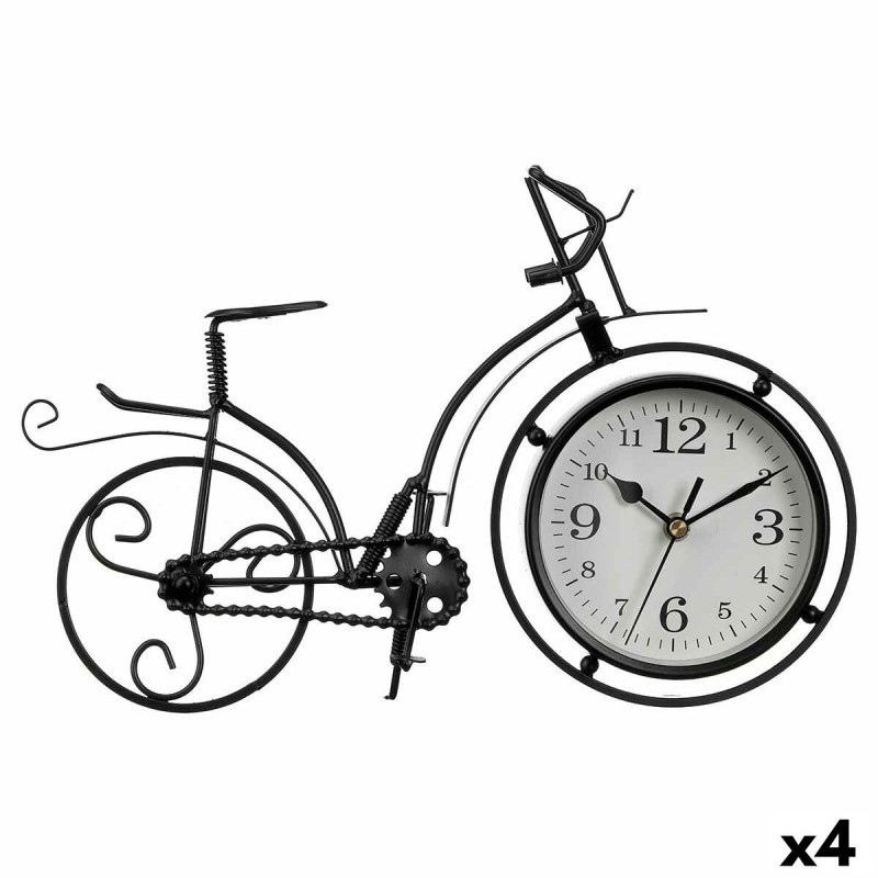 Reloj de Mesa Bicicleta Negro Metal 33 x 22,5 x 4,2 cm (4 Unidades)