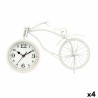 Reloj de Mesa Bicicleta Blanco Metal 36 x 22 x 7 cm (4 Unidades)