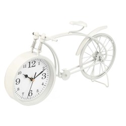 Reloj de Mesa Bicicleta Blanco Metal 38 x 20 x 4 cm (4 Unidades)