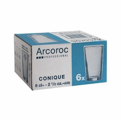 Vaso Arcoroc Conique Transparente Vidrio (6 Unidades) (8 cl)