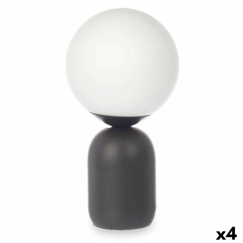 Lámpara de mesa Bola 40 W Blanco Negro Cerámica 15 x 28,5 x 15 cm (4 Unidades)