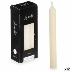 Set de Velas 2 x 2 x 15 cm Crema (12 Unidades)