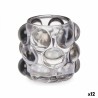 Portavelas Microesferas Gris Cristal 8,4 x 9 x 8,4 cm (12 Unidades)