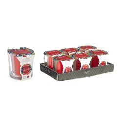 Vela Perfumada 10 x 10 x 10 cm (6 Unidades) Vaso Frutos rojos