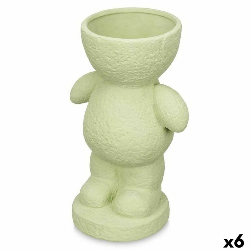 Figura Decorativa Verde 16 x 25 x 12 cm Jarrón (6 Unidades)