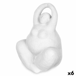 Figura Decorativa Blanco Dolomita 14 x 18 x 11 cm (6 Unidades) Mujer Yoga