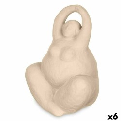 Figura Decorativa Beige Cerámica 14 x 18 x 11 cm (6 Unidades) Mujer Yoga