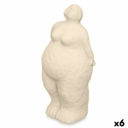 Figura Decorativa Beige Dolomita 14 x 34 x 12 cm (6 Unidades) Mujer De pie