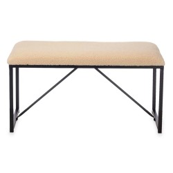 Banco Beige Metal Tela 81 x 42 x 38 cm