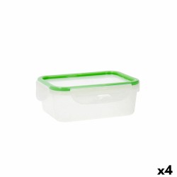 Fiambrera Quid Greenery 1 L Transparente Plu00e1stico 13 x 18 x 6,8 cm - 1 L (4 Unidades) (Pack 4x)