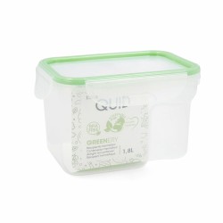 Fiambrera Hermu00e9tica Quid Greenery 1,8 L Transparente Plu00e1stico (Pack 4x)