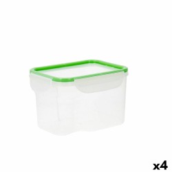 Fiambrera Hermu00e9tica Quid Greenery 1,8 L Transparente Plu00e1stico (Pack 4x)