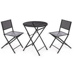 Conjunto de Mesa con 2 Sillas Negro