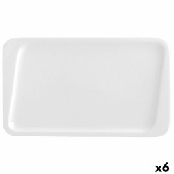 Plato de Postre Quid Chef Ceru00e1mica Blanco 25 x 15 cm (6 Unidades) (Pack 6x)