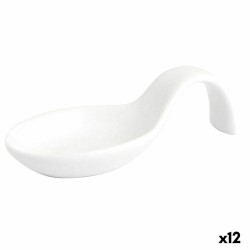 Cuchara para Cu00f3ctel Quid Chef Ceru00e1mica Blanco 10 x 5 cm (12 Unidades) (Pack 12x)