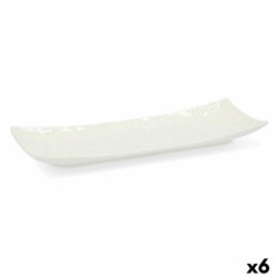 Bandeja de Aperitivos Quid Select Blanco Ceru00e1mica 20,5 x 7,5 cm (6 Unidades) (Pack 6x)