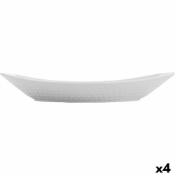 Fuente de Cocina Quid Gastro Ceru00e1mica Blanco (39,5 x 19 x 8 cm) (4 Unidades)