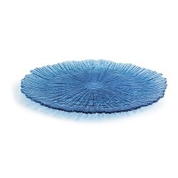 Plato Llano Quid Mar de Viento Azul Vidrio (u00d8 32 cm) (Pack 6x)