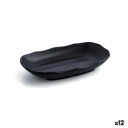 Plato Hondo Quid A'bordo Negro Plu00e1stico 25,5 cm (12 Unidades)