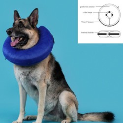 Collar de Recuperación para Perros KVP Kong Cloud Azul Hinchable (25-33 cm)