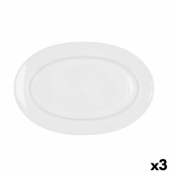 Fuente de Cocina Bidasoa Glacial Ceru00e1mica Blanco (32 x 22 cm) (Pack 3x)