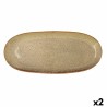 Plato Bidasoa Ikonic Ceru00e1mica Marru00f3n (36 x 16 cm) (Pack 2x)