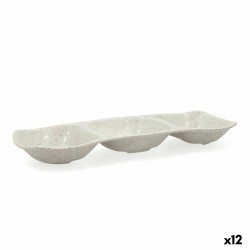 Bandeja de Aperitivos Bidasoa Ikonic Gris Plu00e1stico Melamina 28,6 x 10,9 x 3,1 cm (12 Unidades) (Pack 12x)