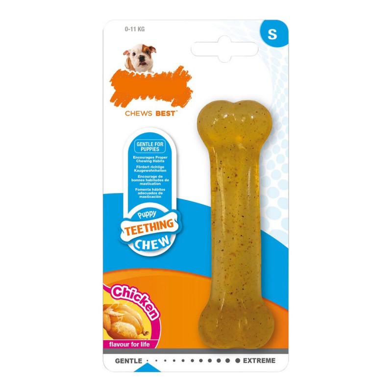 Mordedor de perro Nylabone Talla M Pollo Termoplástico Cachorros