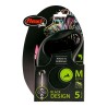 Correa para Perro Flexi BLACK DESIGN 5 m Rosa Talla XS