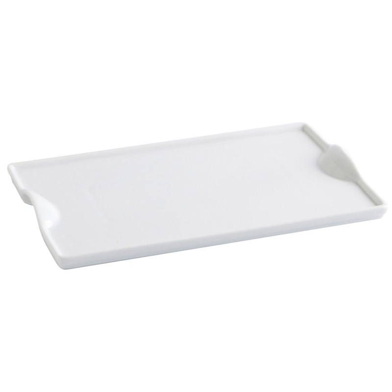 Bandeja de Aperitivos Quid Gastro Fun Blanco Ceru00e1mica 25,5 x 15,5 cm (6 Unidades) (Pack 6x)