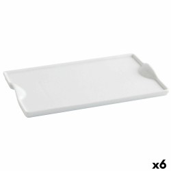 Bandeja de Aperitivos Quid Gastro Fun Blanco Ceru00e1mica 25,5 x 15,5 cm (6 Unidades) (Pack 6x)