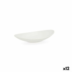 Plato Hondo Quid Select Ovalado Blanco Plu00e1stico 18 x 10,5 x 3 cm (12 Unidades)