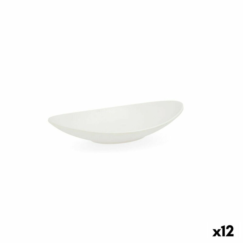 Plato Hondo Quid Select Ovalado Blanco Plu00e1stico 18 x 10,5 x 3 cm (12 Unidades)