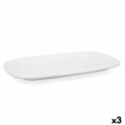 Fuente de Cocina Bidasoa Glacial Blanco Ceru00e1mica 36 x 21 cm (3 Unidades) (Pack 3x)