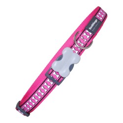 Collar para Perro Red Dingo Hueso Reflectante Fucsia (1,2 x 20-32 cm)