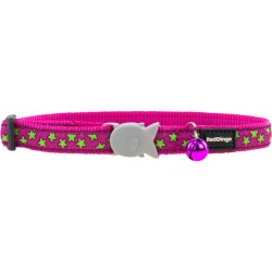 Collar para Gato Red Dingo Stars Lime on Hot 20-32 cm Rosa